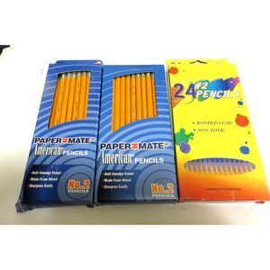 Lot of 57  Vintage Wooden No. 2 Pencil Lot Paper Mate  & Others